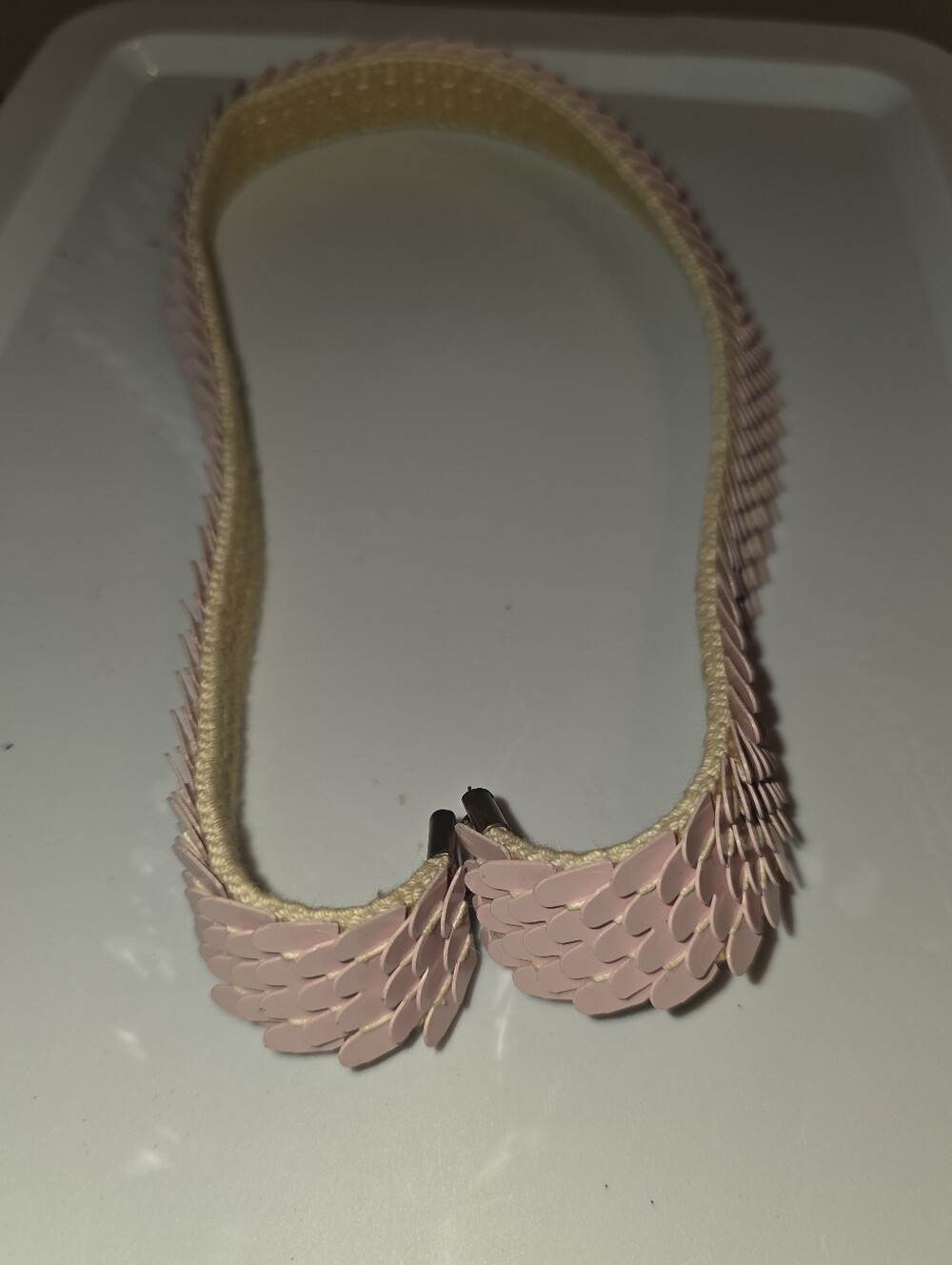 Vintage Women's Pink Sequin Elastic Belt, No Buckle
